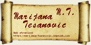 Marijana Tešanović vizit kartica